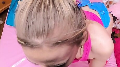 Tiny stepteen sucks off and rides cock in both ways