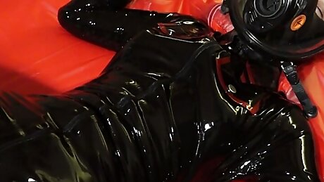 Latex Danielle got an hard orgasm with a massage vibrator in latex catsuit. Full Movie