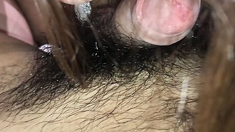She licks my smelly cock.