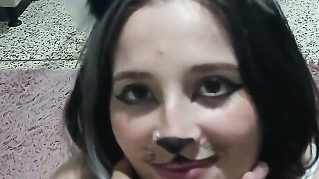 CAT GIRL WANTING TO SUCK VEGA UNTIL DRINKING MILK