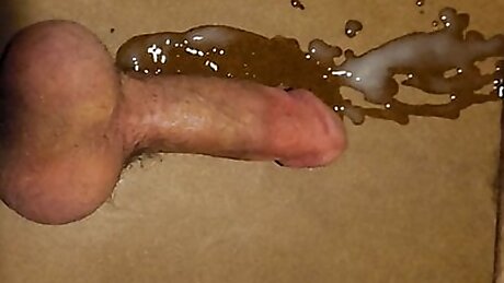 Huge cum load under frilly socks