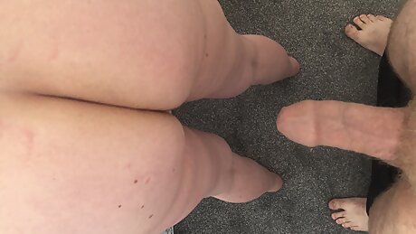 Cheating big ass chubby wife fucking husbands friend when he is working away