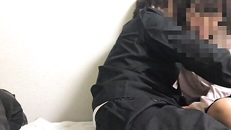 She got horny, licked my smelly cock hard, and hugged me hard.