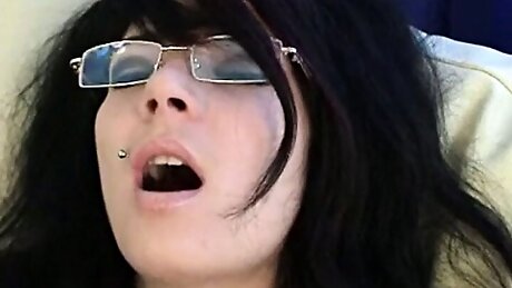 Emo Emily masturbates with dildo toy