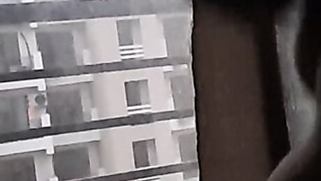 Fucking on the balcony for a view clear audio