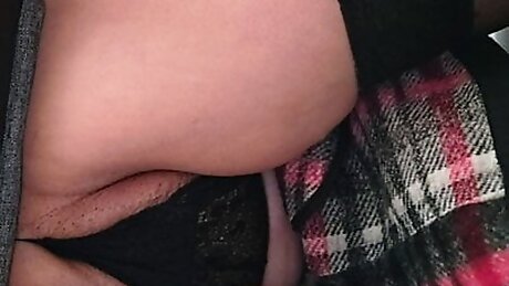 Secretary seen from below with stocking