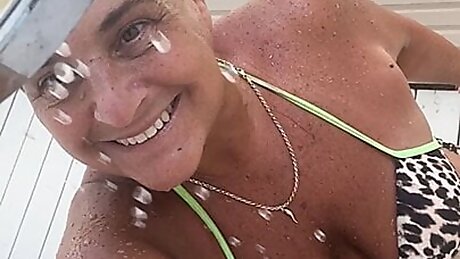 Peeing in the outdoor Shower