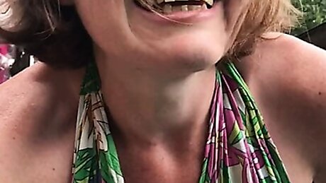 POV Super hot fun hippy chick goes for a piss in her VERY overlooked garden as she becomes Miss Waterfall again