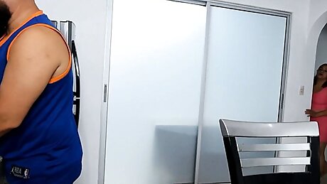 My stepson gives me a great fuck in the kitchen