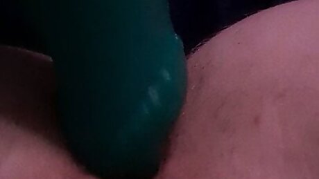 My pussy gets filled with a big dildo