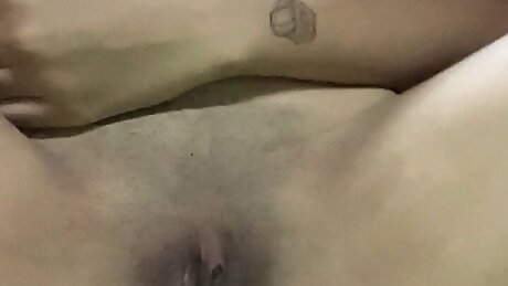 Asian young girl playing big clit