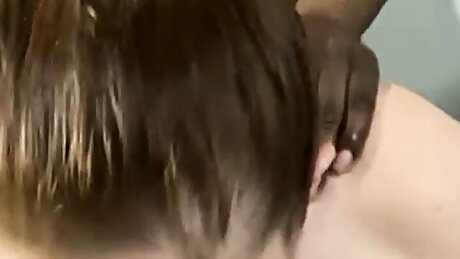 Huge milkers on this thick white girl gets filled with black cock