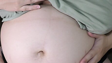 Horny stepmommy Milky Mari allows her  kinky stepson touch her pregnant cheating body and huge lactating boobs!