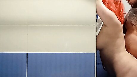 Hot bathroom sex with a thick angel