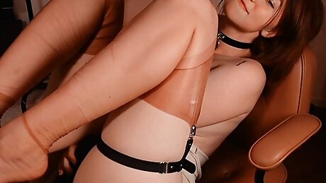 vintage stockings and bodysuit spreading fetish