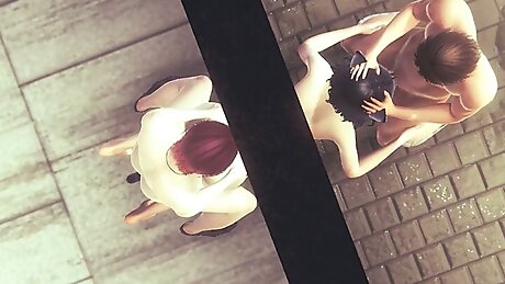 Hentai Uncensored 3d - Kitty Handjob 69 and Threesome