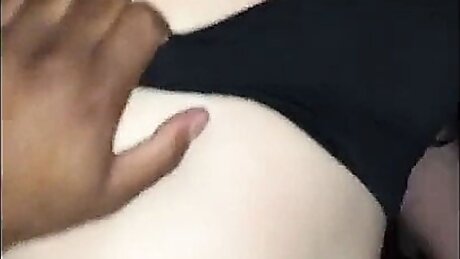 Hot wife fucks BBC in thong until she cums