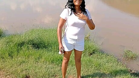 My gf playing her boobs in bathroom