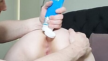 KashlyX filling her tight ass with anal beads