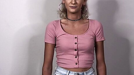 Blonde teen slut pussyfucked by hubby in front his wife