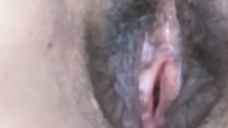 My hairy pussy after receiving a delicious cock and fucking