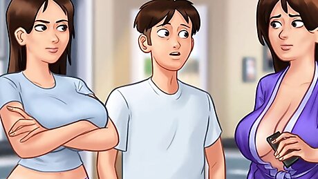 Summertime saga - extra classes are helping big beatyfull boobs