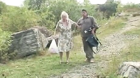 Teen takes gramps cock by the lake