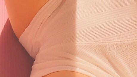 Slim Tits &ndash; Tight French Blonde In White Pajamas In Her Bedroom