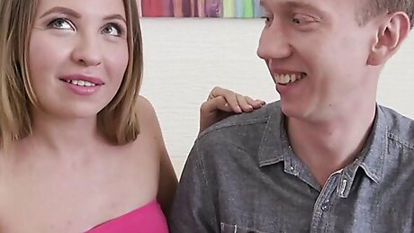 Cuckold husband takes wife to a Casting to fuck the other man in exchange for $ and watch