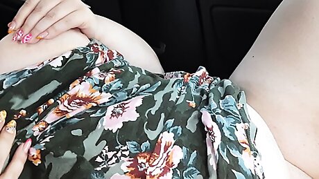 Chubby Slut Masturbates Her Hairy Pussy In A Forest Near Busy Highway