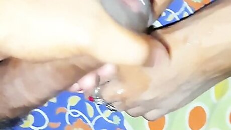 Beautiful Bhabhi Gets Fucked Doggystyle And Takes Cum On Sexy Feet