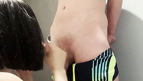 I Pull Out My Dick In A Public Swimming Pool And A Pregnant Women Decides To Help Me Cum.