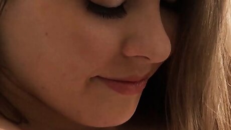 Cute and sexy shaved pussy babe Cali Hayes strips down to play with her pussy and use her toy