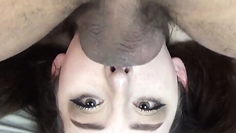Slutty Brunette Milf From Next Door Comes Over To Get Her Face Pounded & Throat Filled With Cum &ndash; Throbbing Orgasm