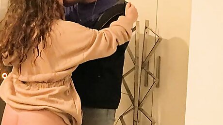 Amazing dirty brunette gets seduced and fucked quickly and hard all over the house!