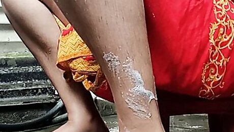 Young Girl Is Bathing In Bathroom. Hot Girl Is Pissing, Fondling Her Boobs And Masturbating.