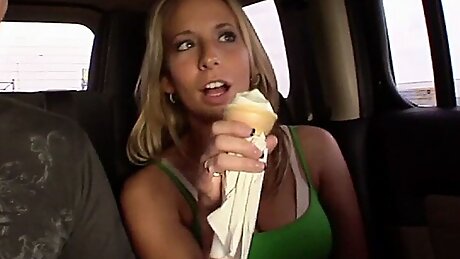 Ashley sucks and fucks big cock and drinks cum
