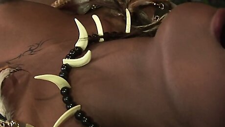 Ebony Beauty And Blond Whore Get Pounded By Studs