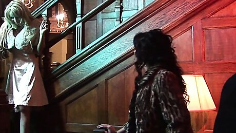 A group of babes and dudes in costume have fuck orgy in a dungeon