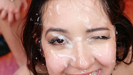 PremiumBukkake - Valeria Valois swallows 76 huge cumshots