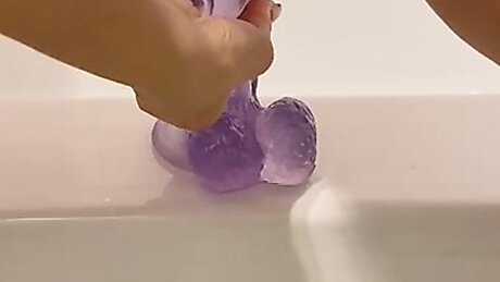 Bath time with my dildo
