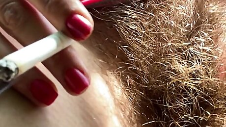 Hairy Pussy Girl Smoking Outdoors &ndash; Smoking Fetish Videos