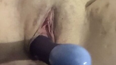 Tight teen pussy pops the dildo out