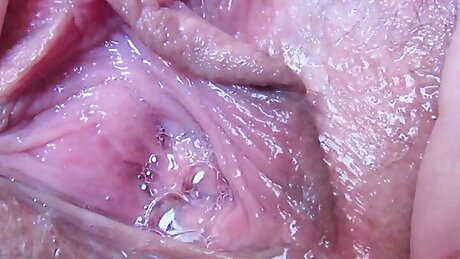 Extreme Closeup Wet pussy fingering BIG CLIT