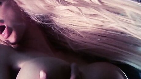 Blond Bombshell Gets Hard Fuck From Behind On The Sofa