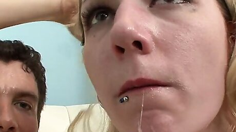 Teen Rylie masturbates and sucks cock for cumshot