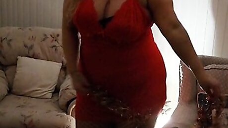 Kitty Queen&rsquo;s Christmas Special, Black Fishnet Pantyhose, Lingerie. Blond Mature Pawg, Big Ass And Natural Tits