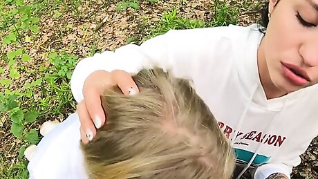 Threesome Outdoor Blowjob - Public POV