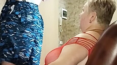 A Neighbor Came To Visit In The Morning And I Masturbated His Cock To A Cumshot On My Body 3