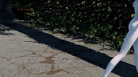 Young Bitch Does A Sexy Dance. Elastic Ass, Boobs, Nipples, Outdoor Dancing, Naked Young Beauty, Cute Girl